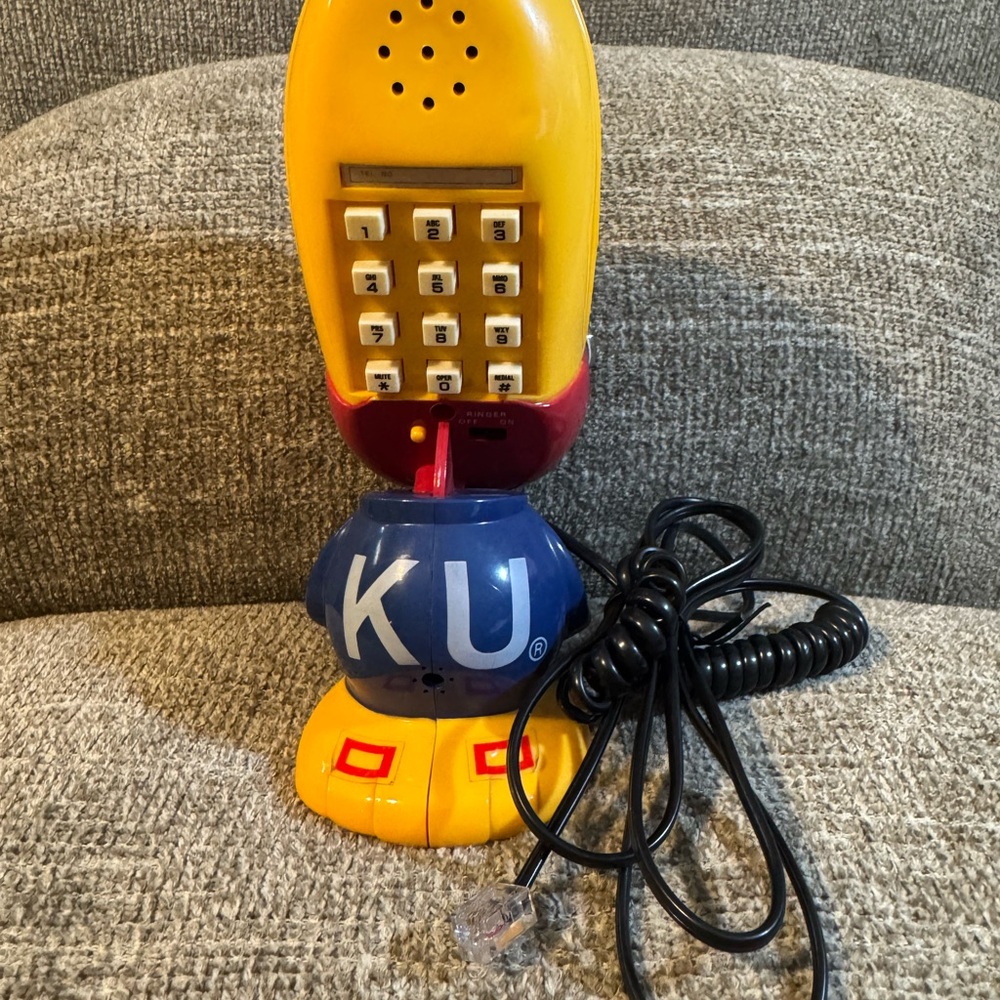 Vintage KU Kansas University Jayhawks Mascot Telephone Not tested - Picture 6 of 8